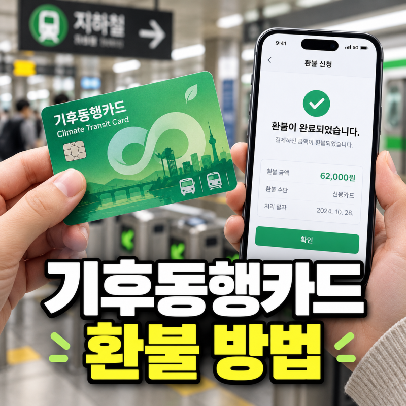 기후동행카드 환불 방법｜충전 후 미사용·중도 환불 수수료는?