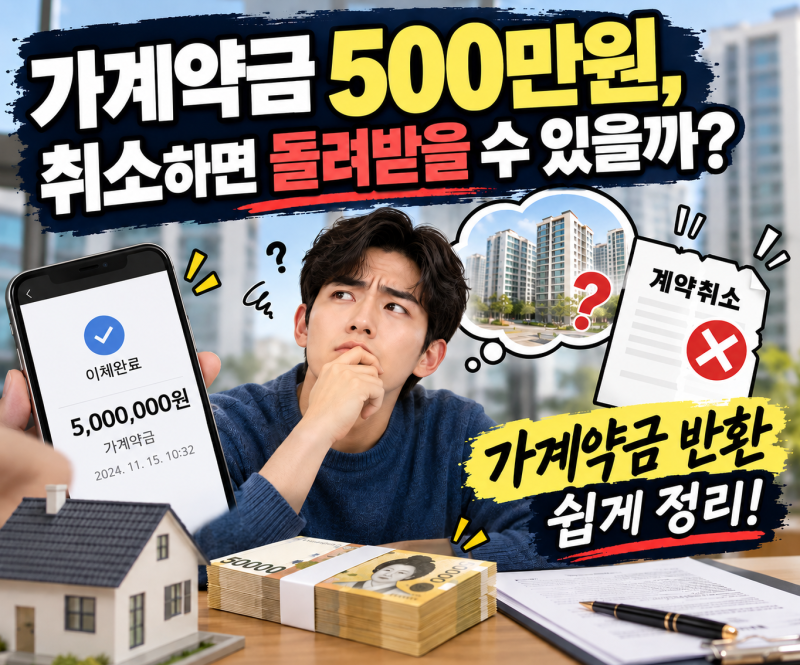 계약서도 안 썼는데 500만원 먼저 보냈다면? 부동산 가계약금 반환 기준