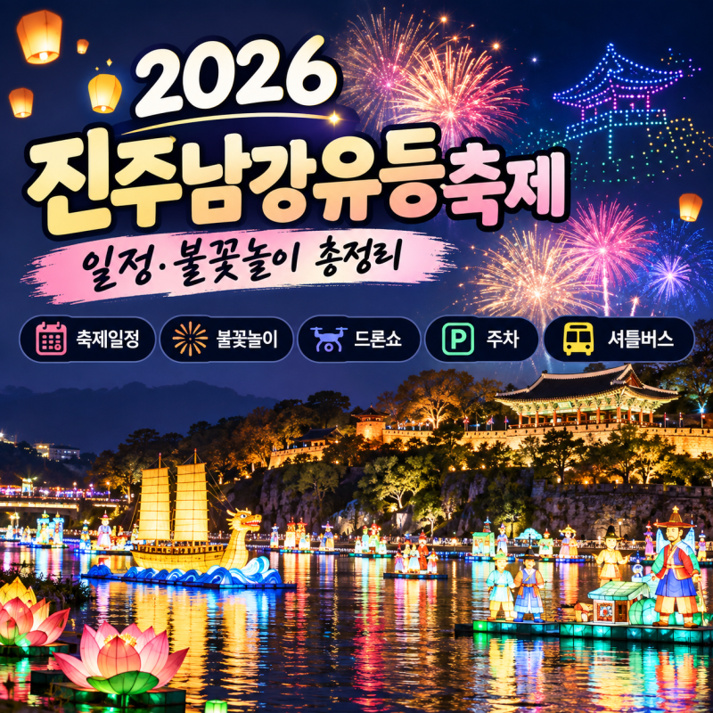 2026 진주남강유등축제 일정 불꽃놀이 드론쇼 주차 총정리