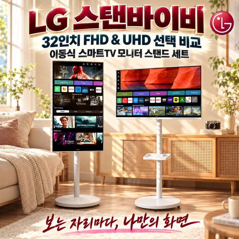 LG 32인치 이동식 스마트모니터, FHD와 4K 화질 차이와 선택 기준