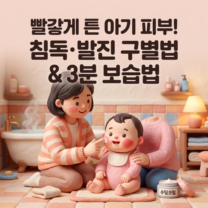 빨갛게 튼 아기 볼과 엉덩이, 아토피일까? 소아과 피부과 전문의가 알려주는 침독·발진 구별....