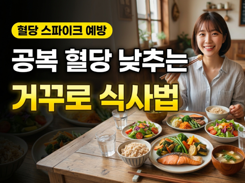 공복 혈당 낮추는 아침 식단, 거꾸로 식사법으로 혈당 스파이크 잡는 4가지 원칙