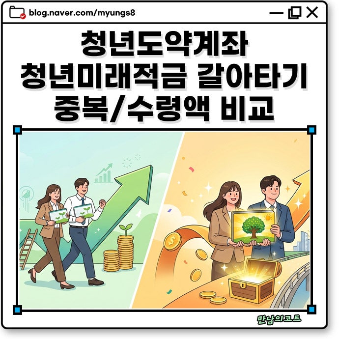 청년도약계좌 청년미래적금 갈아타기 방법 및 만기 수령액 비교 중복 가입 차이