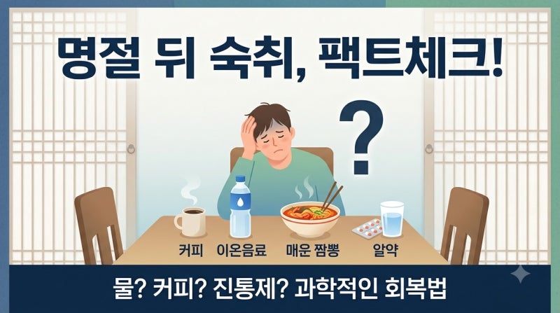 추석 과음 다음 날 숙취, 물부터 마셔야 할까? 진짜 효과 있는 방법 정리
