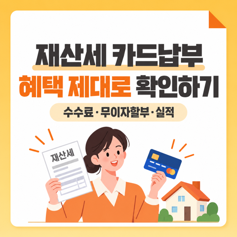 재산세 카드 혜택 총정리: 신용카드 납부 수수료부터 무이자할부까지