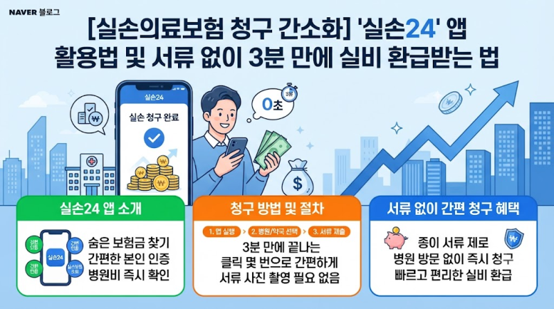 [실손의료보험 청구 간소화] '실손24' 앱 활용법 및 서류 없이 3분 만에 실비 환급받는 법