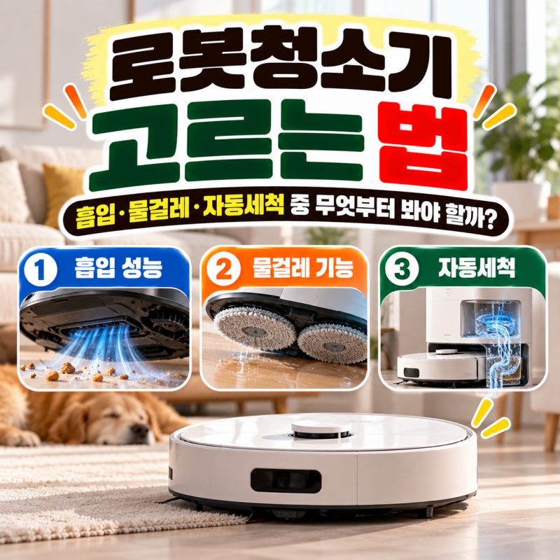 로봇청소기 고르는 법, 흡입·물걸레·자동세척 중 무엇부터 봐야 할까