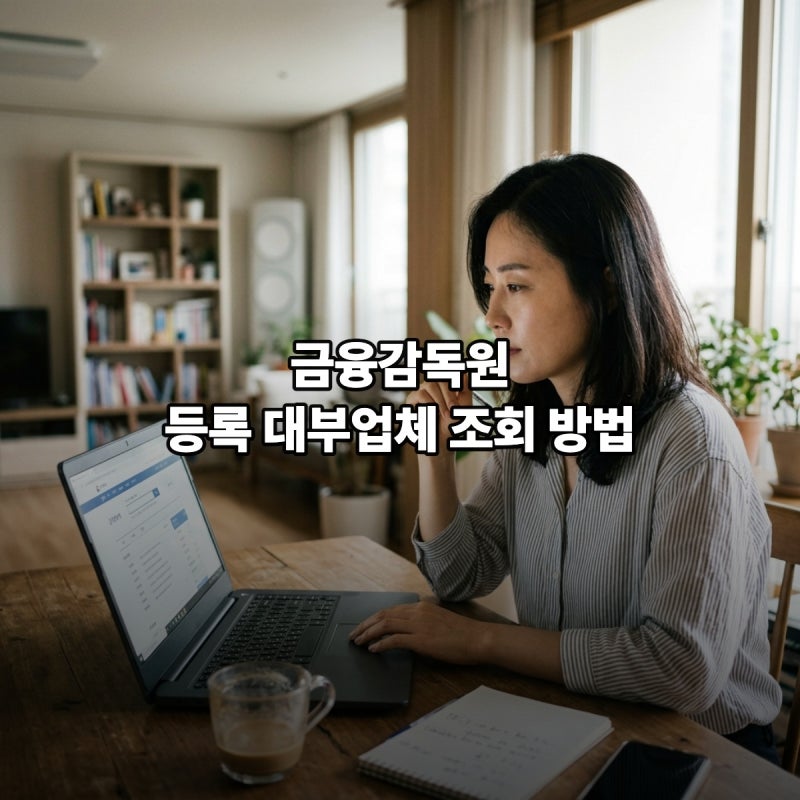 금융감독원 파인 등록대부업체 5단계 조회법