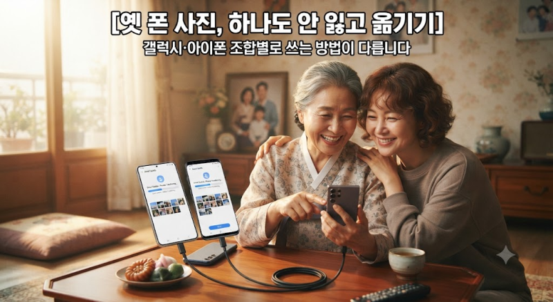 부모님 폰 사진·연락처 옮기기, 갤럭시·아이폰 조합별 방법