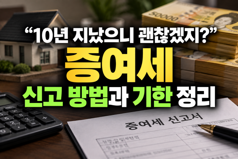 증여세 신고기한 3개월 지났다면? 기한 후 신고 방법과 가산세, "10년 지났으니 괜찮겠지" 착....