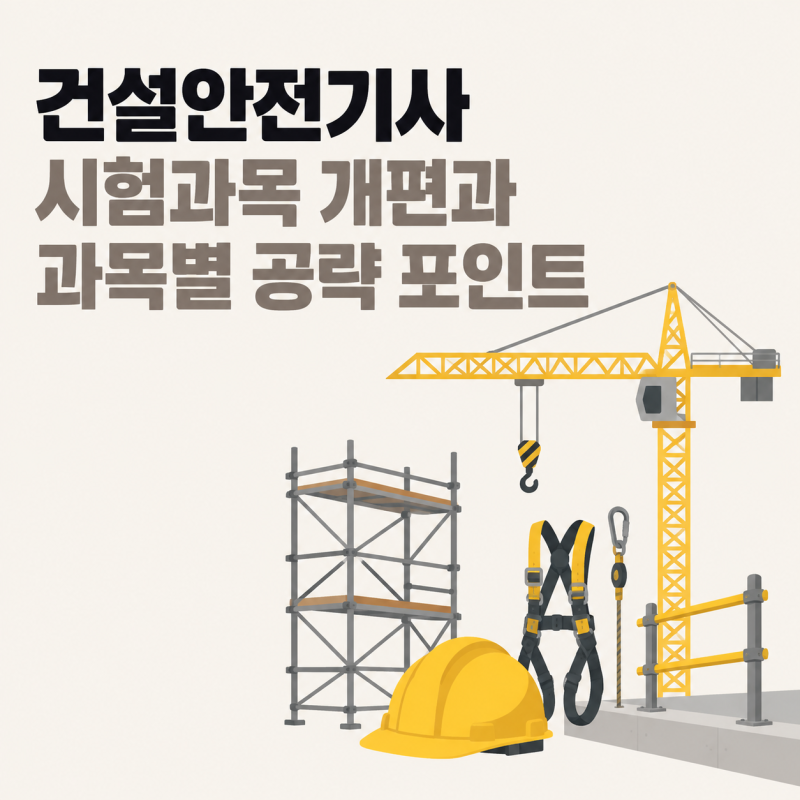 6과목에서 5과목으로 줄었다고? 건설안전기사 시험과목 개편 내용과 과목별 공략 포인트