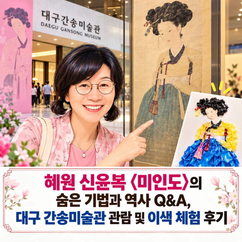 혜원 신윤복 〈미인도〉의 숨은 기법과 역사 Q&A, 대구 간송미술관 관람 및 이색 체험 후기