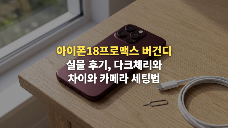 아이폰18프로맥스 버건디 실물 후기, 포코 다크체리 비교와 카메라 세팅법