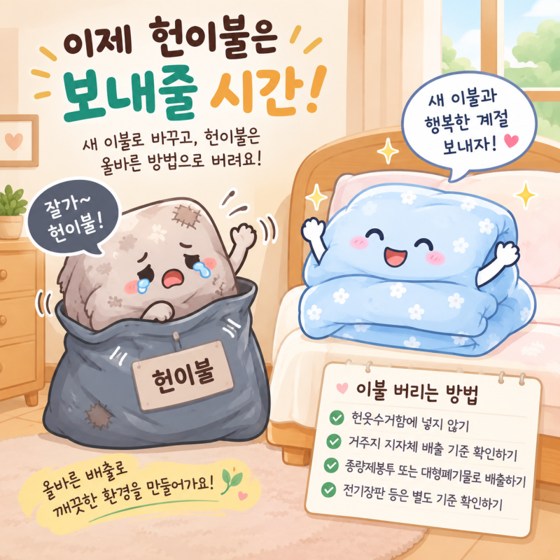이불 버리는 방법｜솜이불·겨울이불·홑이불 배출방법 총정리