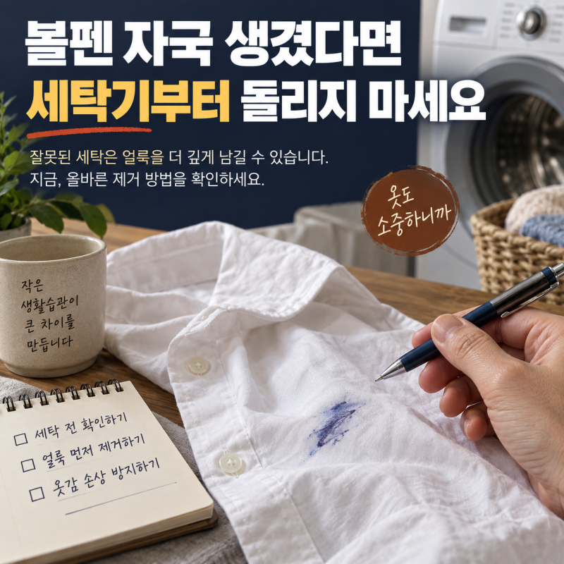 볼펜 자국 지우는 법, 흰 셔츠를 세탁기에 넣기 전에 할 일이 있습니다