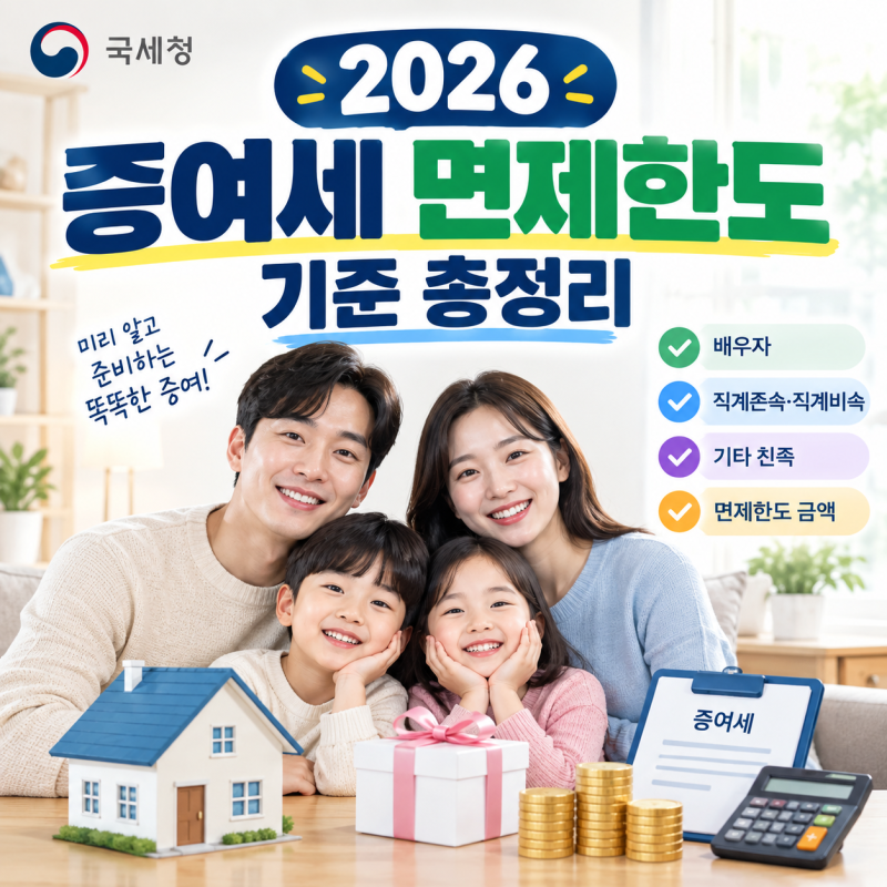 [정보] 2026 증여세 면제한도 기준 총정리 (혼인·출산 공제 포함 Q&A)