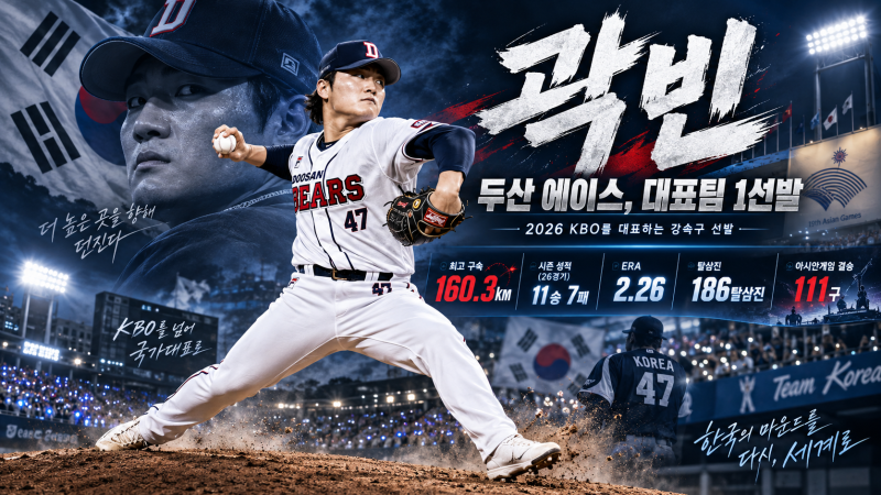 곽빈 선수 분석｜160.3km 두산 에이스, 아시안게임 결승 일본전 111구 9K 역투