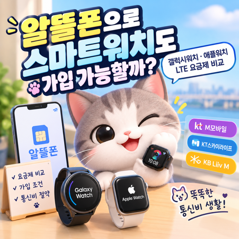 알뜰폰으로 스마트워치도 가입 가능할까? 갤럭시워치·애플워치 LTE 요금제 비교 ⌚