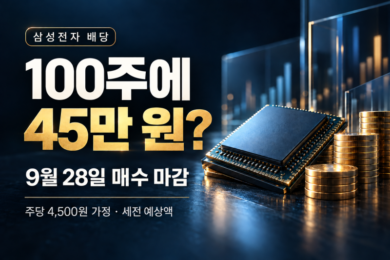 삼성전자 100주면 배당금 45만원? 9월 28일 매수 마감·세후 금액 정리