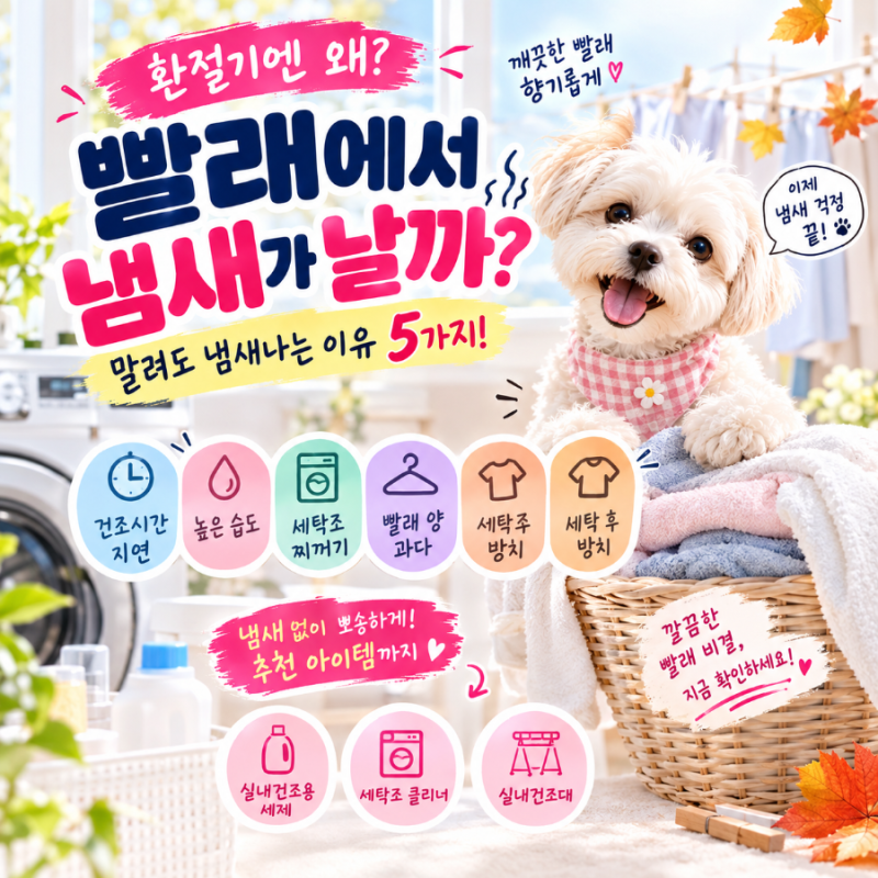 환절기 빨래 냄새 나는 이유｜말려도 냄새나는 원인 5가지와 해결 방법