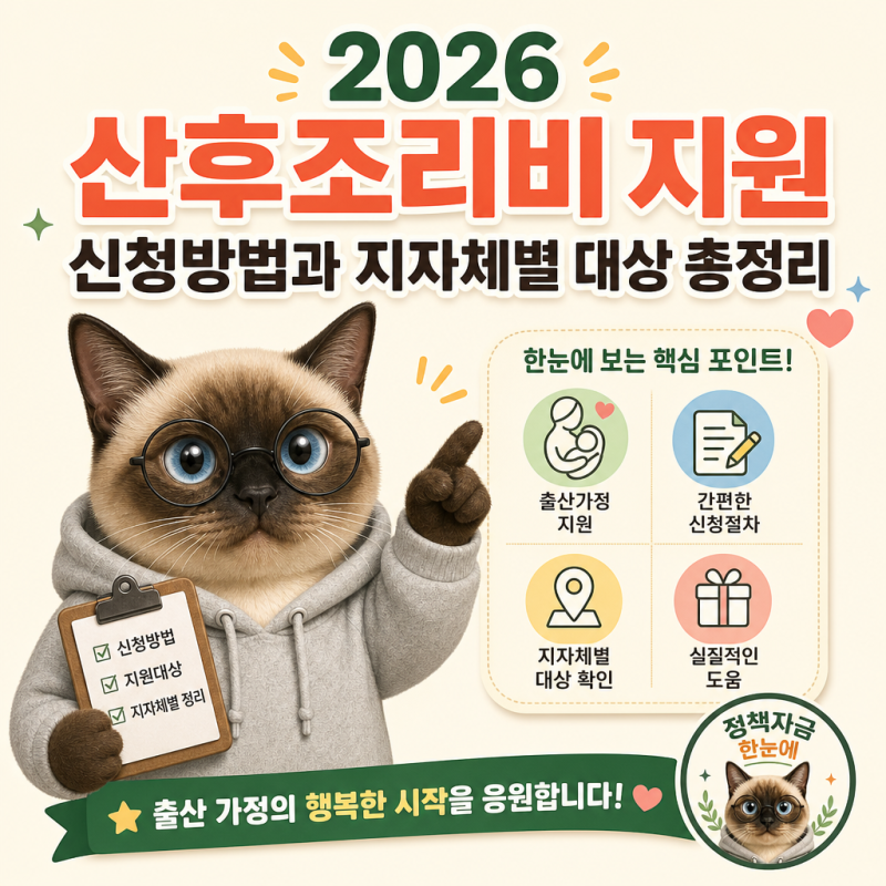 2026 산후조리비 지원 신청방법과 지자체별 대상 총정리