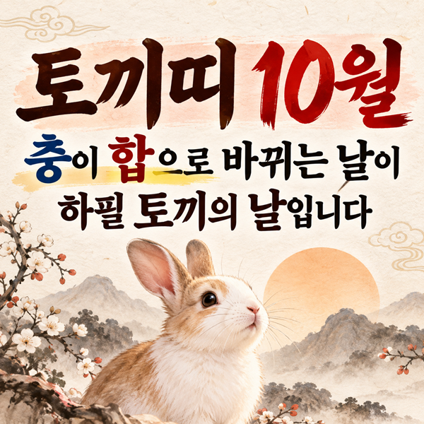 2026년 10월 토끼띠 운세｜재물·직장·애정운