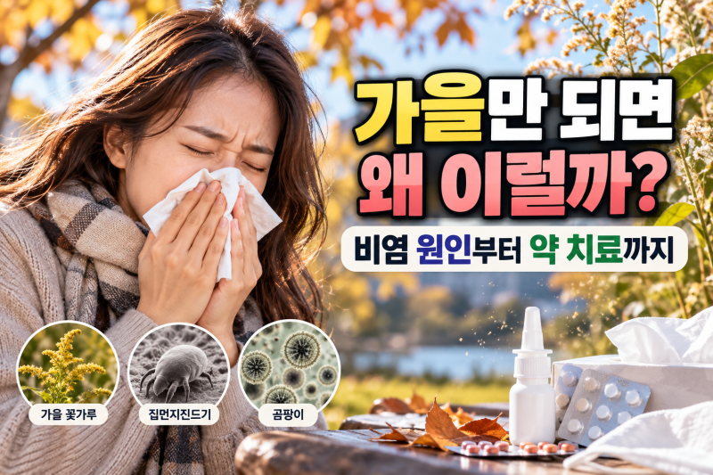 가을철 비염 원인 왜 이맘때만 콧물 재채기 심해질까 약과 치료 방법은?