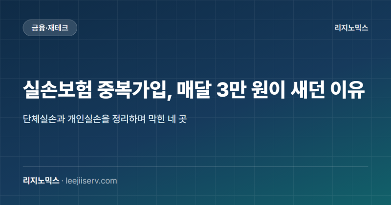 실손보험 중복가입, 직접 점검해 보니 매달 3만 원이 샜습니다