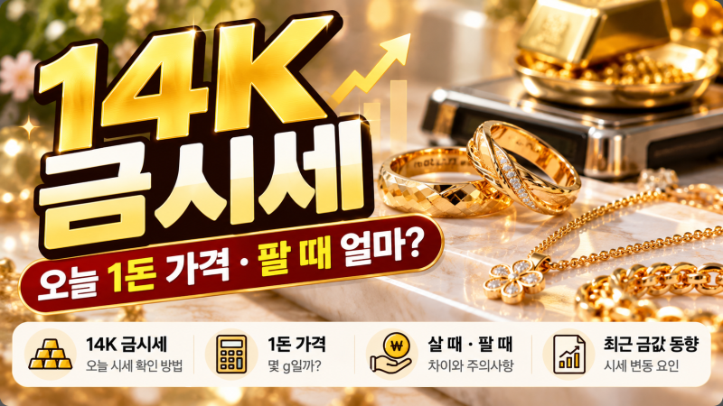 14K 금시세 오늘 얼마?｜14K 한돈 가격·팔 때 금값 계산방법