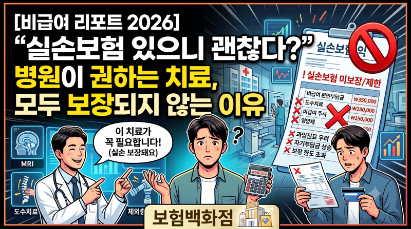 [비급여 리포트 2026] "실손보험 있으니 괜찮다?" 병원이 권하는 치료, 모두 보장되지 않는 이....