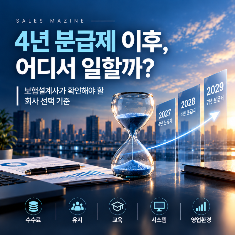 4년 분급제 이후 어디서 일할까? 보험설계사 회사 선택 기준 5가지