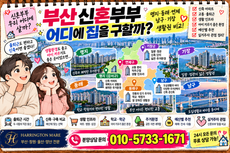 부산 신혼부부 어디에 집을 구할까?｜명지·동래·연제·남구·기장 생활권 비교