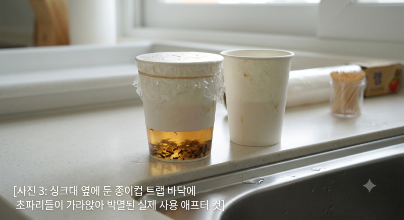 초파리 지옥 만들기! 종이컵·식초·주방세제 황금 비율로 100% 박멸하는 초간단 자작 트랩 살....