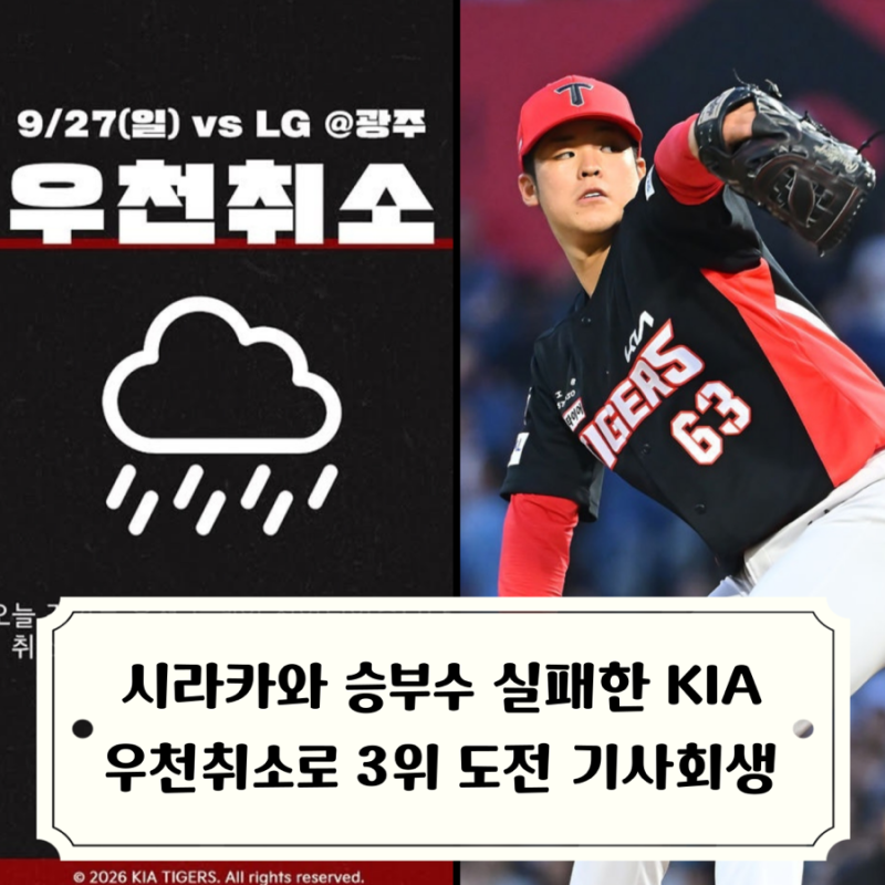 양현종 휴식 주고 시라카와 승부수 선택한 KIA, 실패했지만 LG전 우천 취소되며 3위 도전 기사....