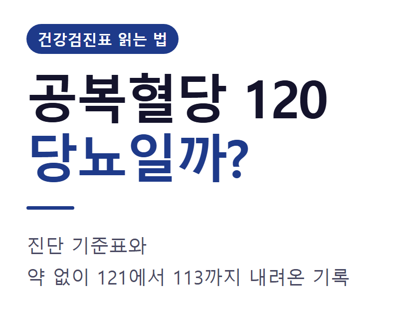 공복혈당 120이면 당뇨인가요? 진단 기준과 2년 검진 기록