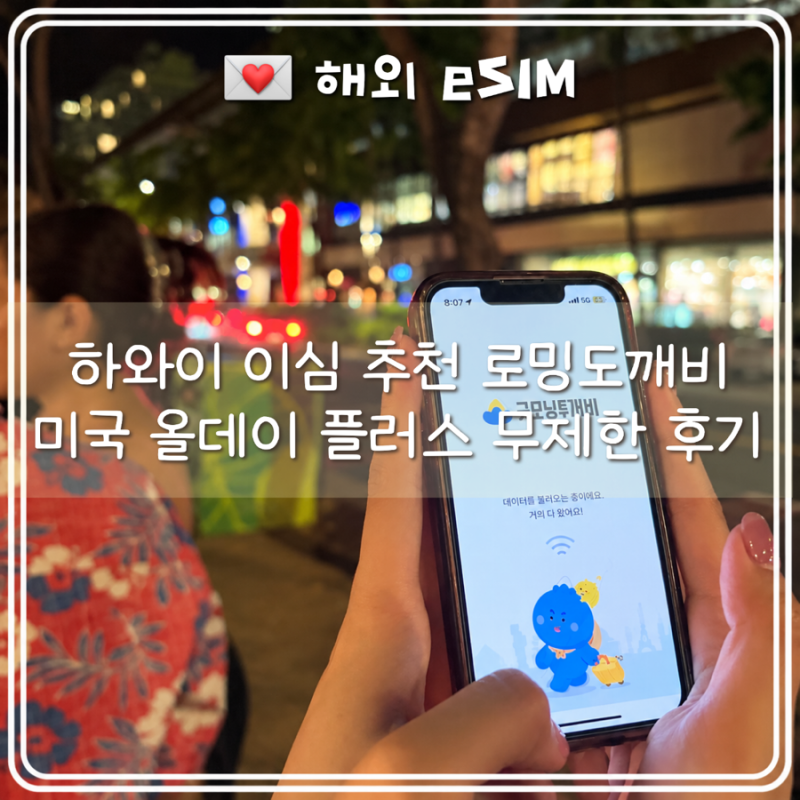 하와이 이심 추천 로밍도깨비 올데이 플러스 무제한 사용후기