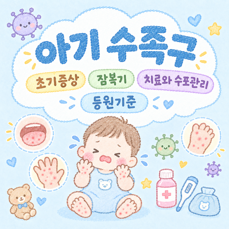 아기 수족구 초기증상, 잠복기 증상과 수포관리, 감기와의 차이점 총정리