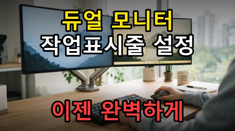 윈도우11 듀얼 모니터 작업표시줄 설정 방법 원하는 위치에 표시할 기준