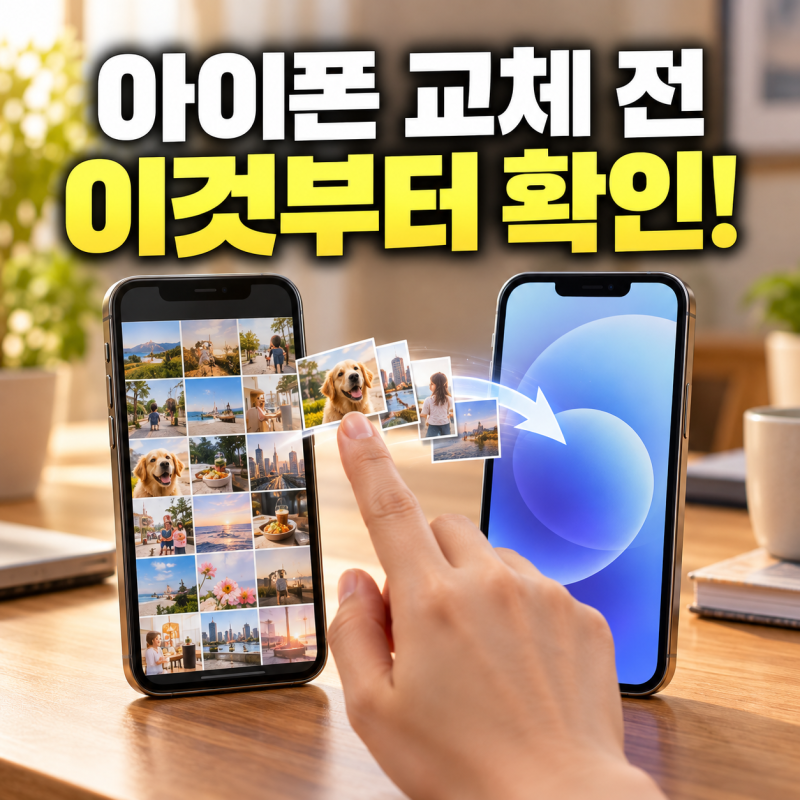 아이폰 교체 전 데이터 옮기기 사진 카카오톡 은행앱 확인 순서