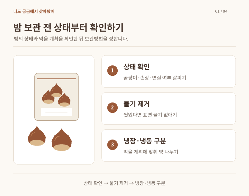 밤 보관법｜생밤은 냉장, 오래 둘 밤은 어떻게 보관할까?