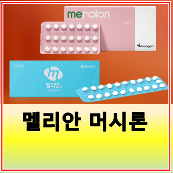 멜리안 머시론 차이 경구 피임약 복용법(생리늦추는약)