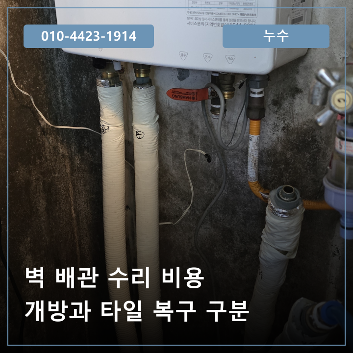 창원 대원동 벽 배관 누수 수리 비용, 타일을 여는 범위와 복구 범위