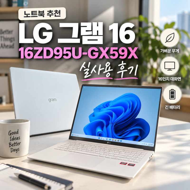 노트북 추천 LG 그램 16ZD95U-GX59X 실사용 장 단점과 후기