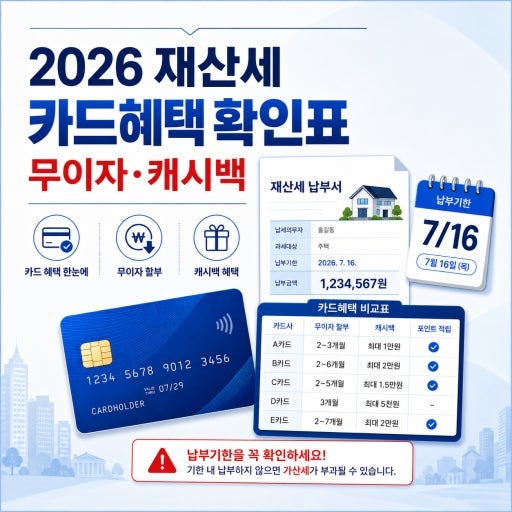 재산세 카드 납부 혜택 총정리: 무이자할부부터 캐시백·세테크 팁까지