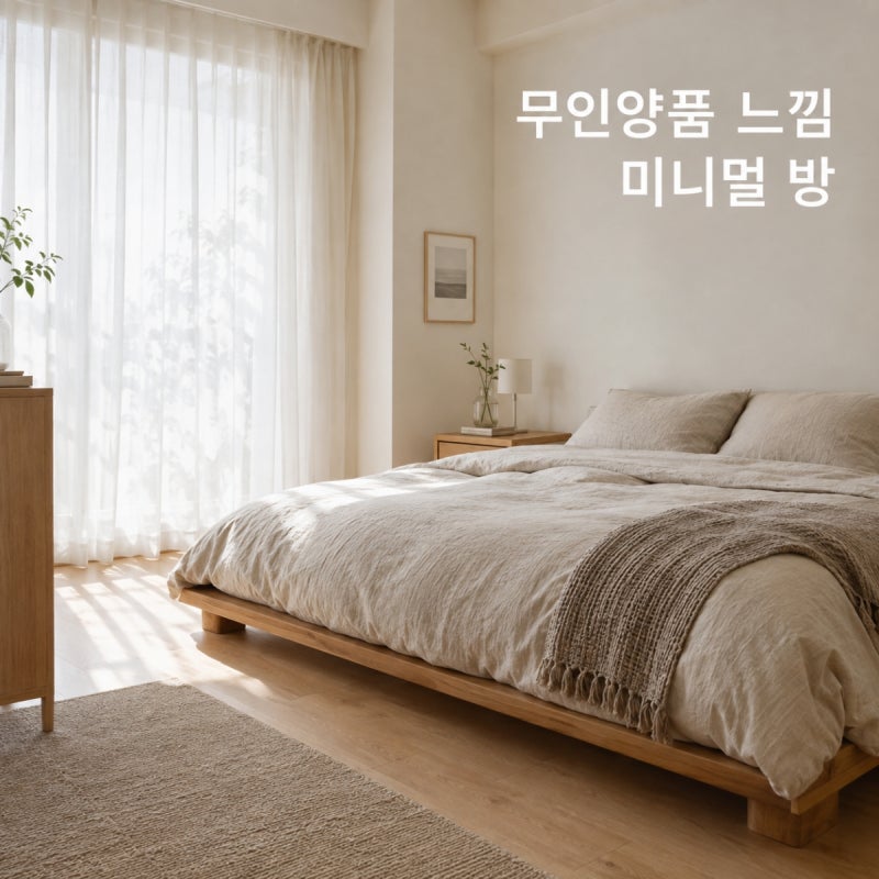 무인양품 느낌 미니멀 방 꾸미기, 톤과 수납이 관건이에요