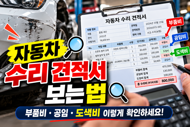 자동차 수리 견적서 보는 법