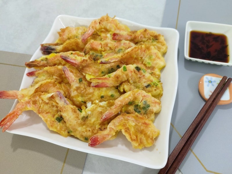 제철 새우요리 대하전 흰다리 새우전