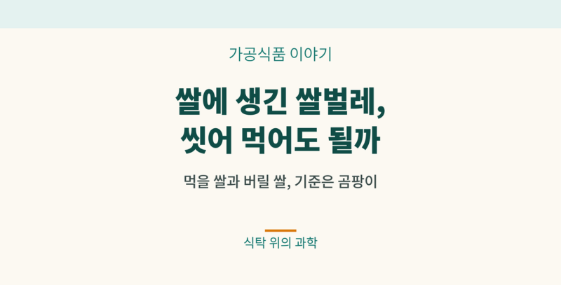 쌀에 생긴 쌀벌레, 씻어 먹어도 될까?