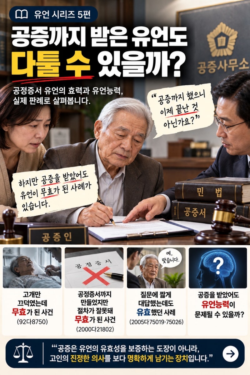 [유언 5편]｜공증까지 받은 유언도 다툴 수 있을까?