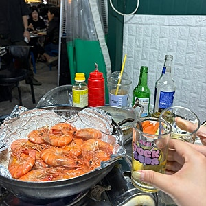 부산 대하구이 맛집 당감동 해물장터 야장 술집